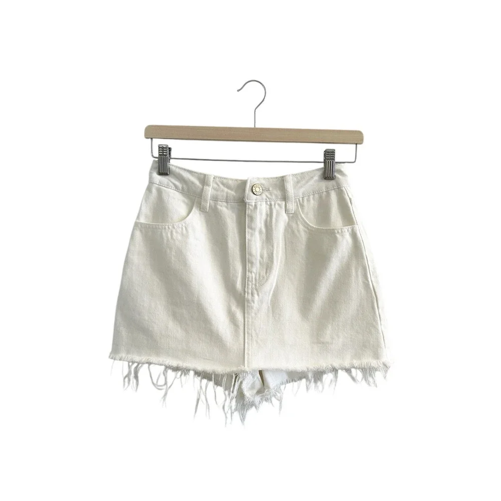 Show Me Your Mumu Statesboro White Denim Skort Seasalt White 30